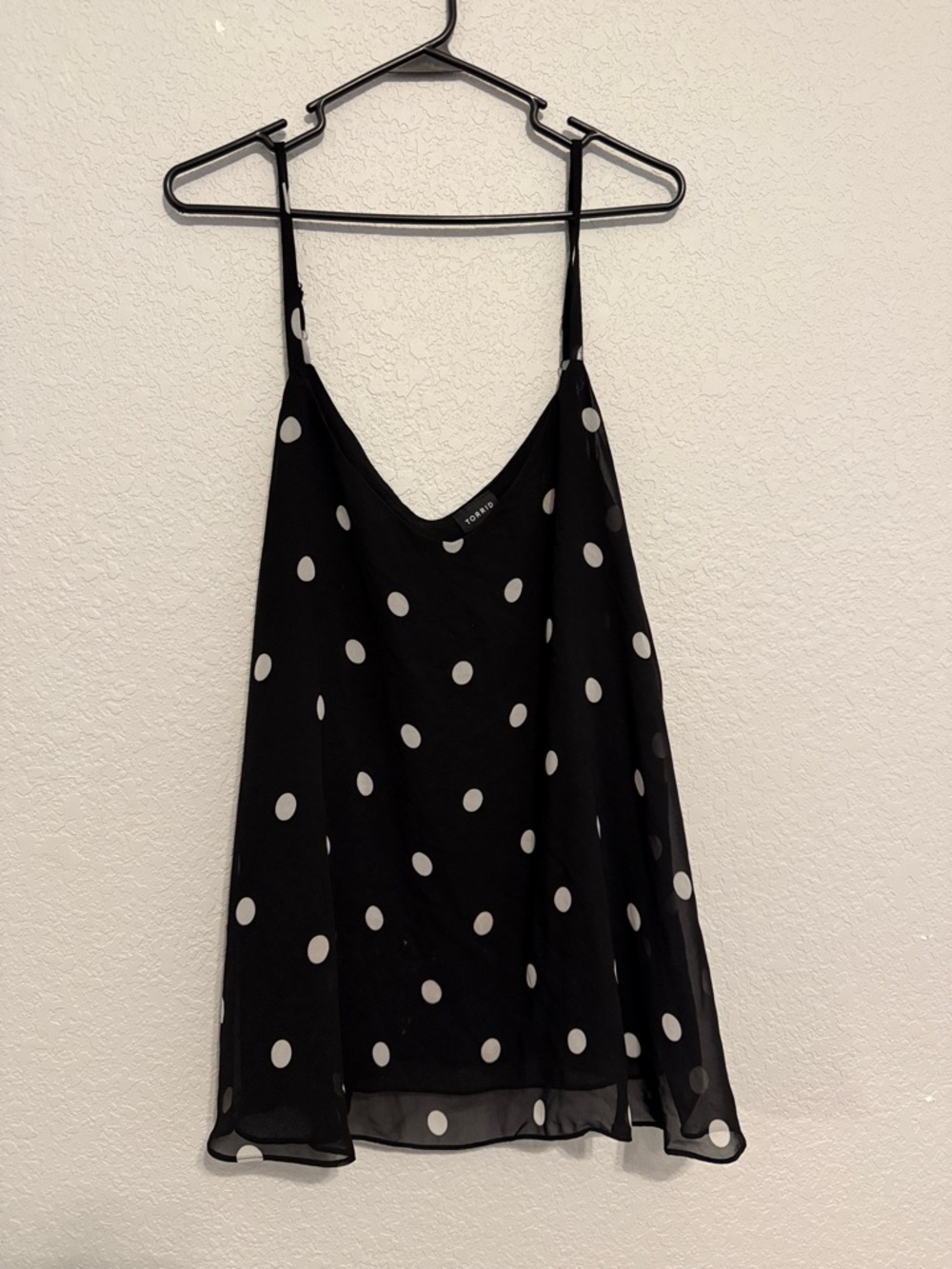 torrid Black Polka Dot Spaghetti Strap Camisole
